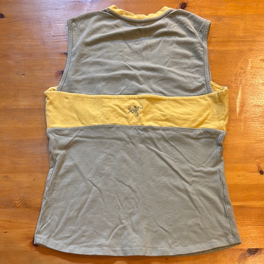 Arc'teryx Gray and Yellow Cut Out Muscle Tee